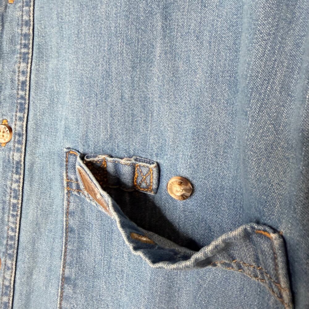 Wrangler Riggs Workwear Denim Utility Shirt Large Workwear Button Up - Picture 5 of 9